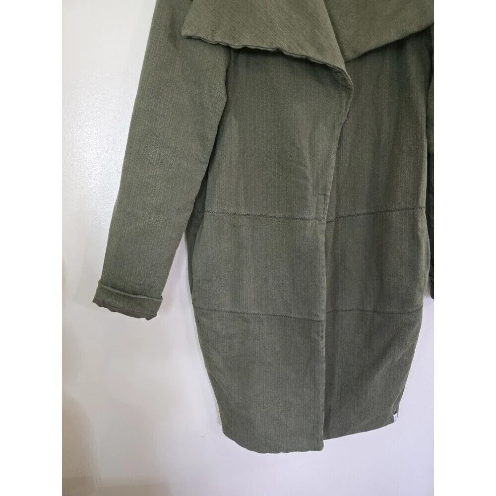 One Teaspoon Chapman Sailor Coat Womens Small Olive Green Oversized Long Duster